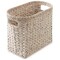 Casafield Woven Magazine Holder with Handles - Seagrass Water Hyacinth Storage Basket for Bathroom, Living Room, Home Office